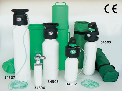 OXYGEN CYLINDERS - with UNI integrated pressure reducer - 2 l