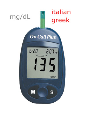GLUCOSE MONITOR PLUS - meter only (mg/dl) - italian/greek