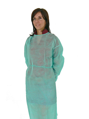 DISPOSABLE POLYTHENE GOWNS - green - non sterile