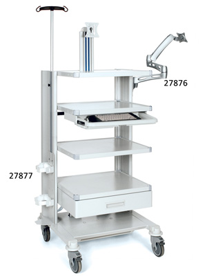 PROFESSIONAL CART - 4 shelves + keyboard, monitor support and drawer