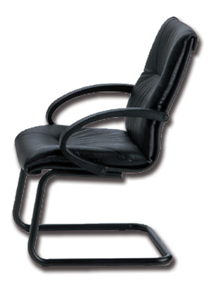 SALISBURGO CHAIR - visitor cantilever - black leather (SK)